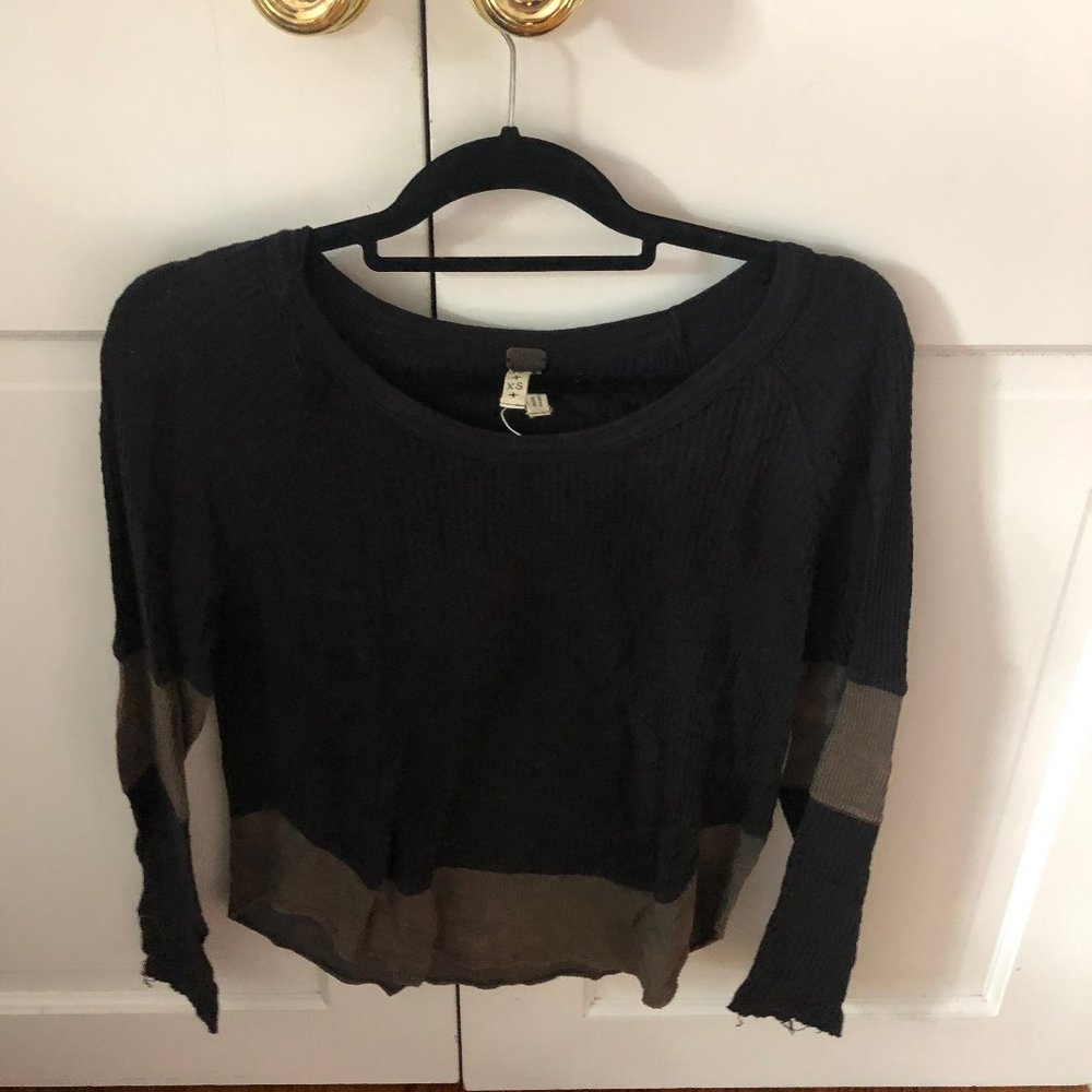 Free People Waffle Shirt